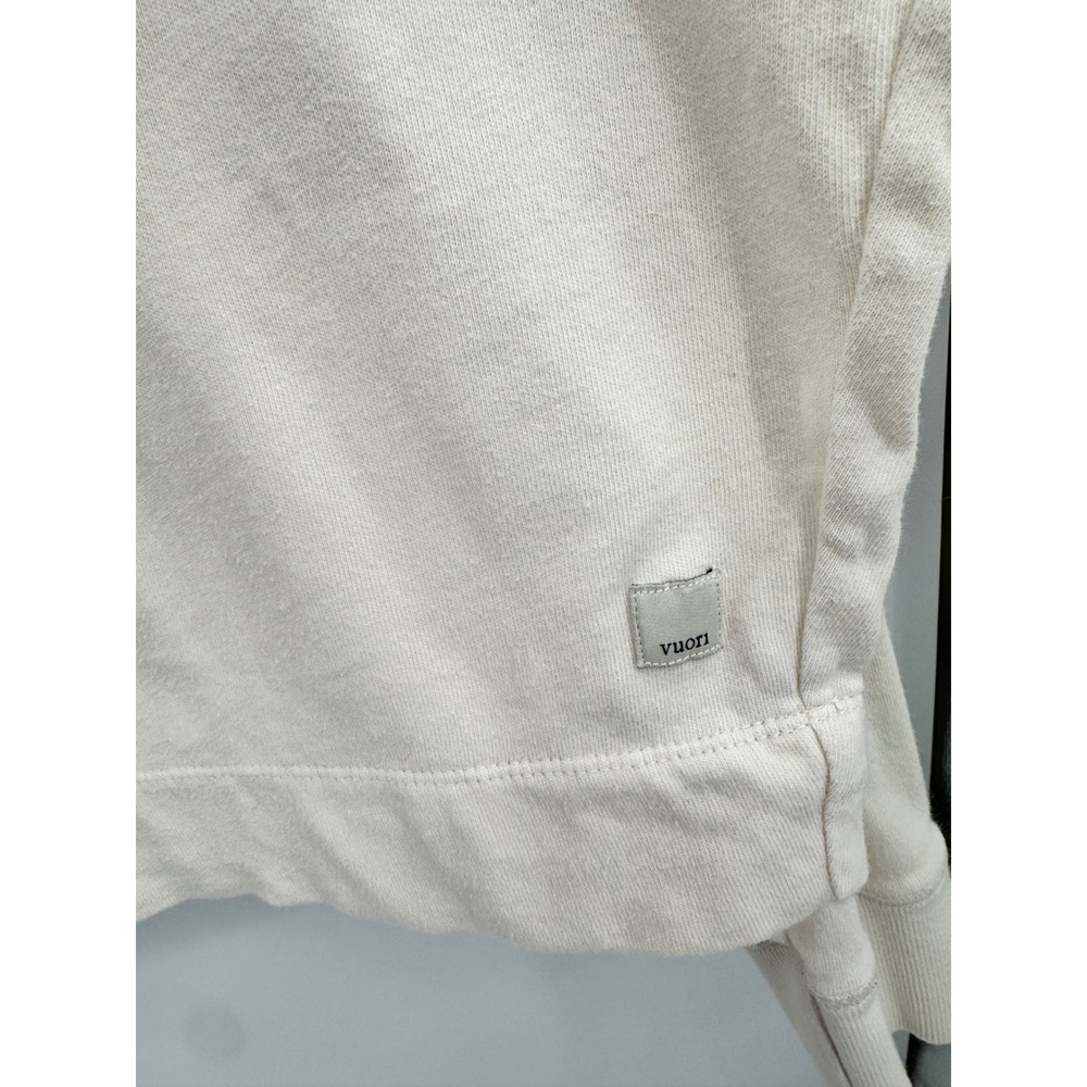 Vuori Sunnyside Women Medium Cream Organic Cotton Oversized Cropped Sweatshirt - Picture 2 of 8